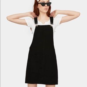 ASOS DENIM OVERALL DRESS IN WASHED BLACK